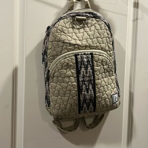 Like New! Cinda B ZipUp quilted Backpack stitching embellishment clean in & out